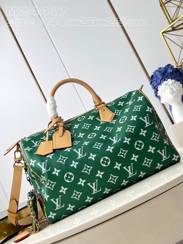 【独家实拍 M24417绿 】本款 Speedy  Bandoulière 40 Monogram Leather 手袋