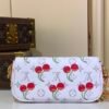 【LV x TM WALLET ON CHAIN IVY 手袋】M14239 白色/樱桃