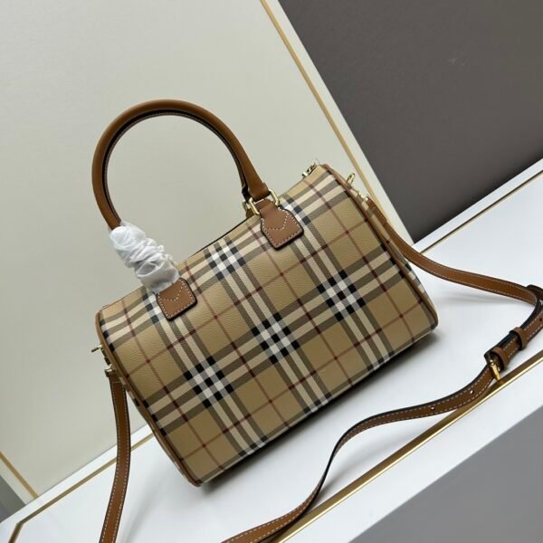 （Burberry）经典复古格纹波士顿手提包（通勤枕头包）
