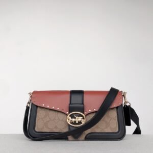 Coach 5605 Georgie 系列 复古铆钉老花腋下包