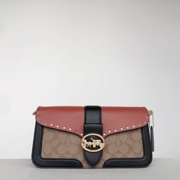 Coach 5605 Georgie 系列 复古铆钉老花腋下包
