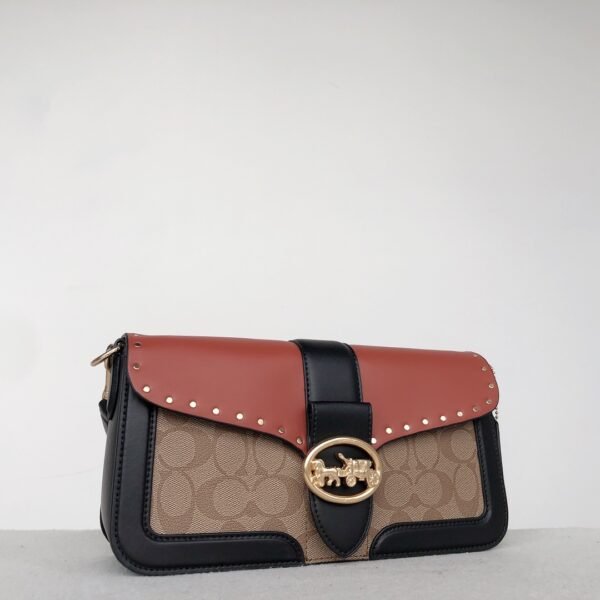 Coach 5605 Georgie 系列 复古铆钉老花腋下包