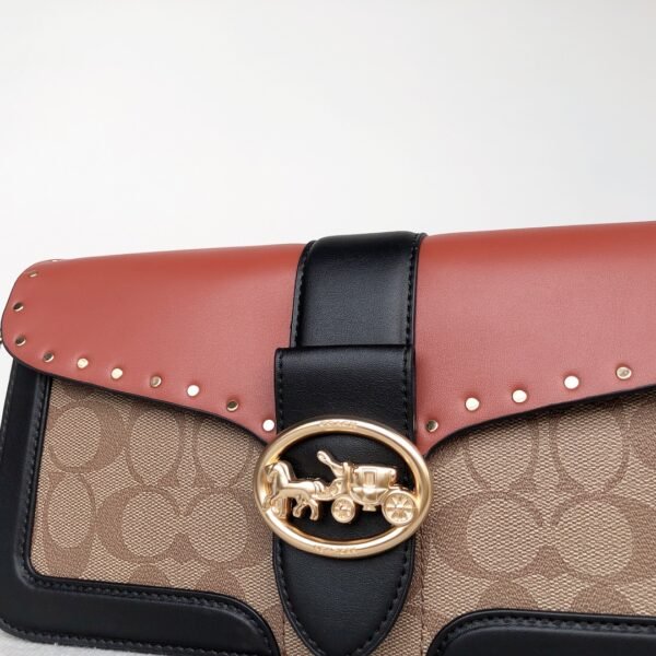 Coach 5605 Georgie 系列 复古铆钉老花腋下包
